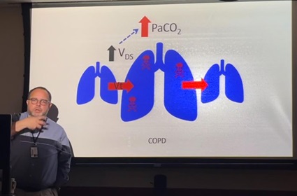 Dr. Mora doing a co2 lecture